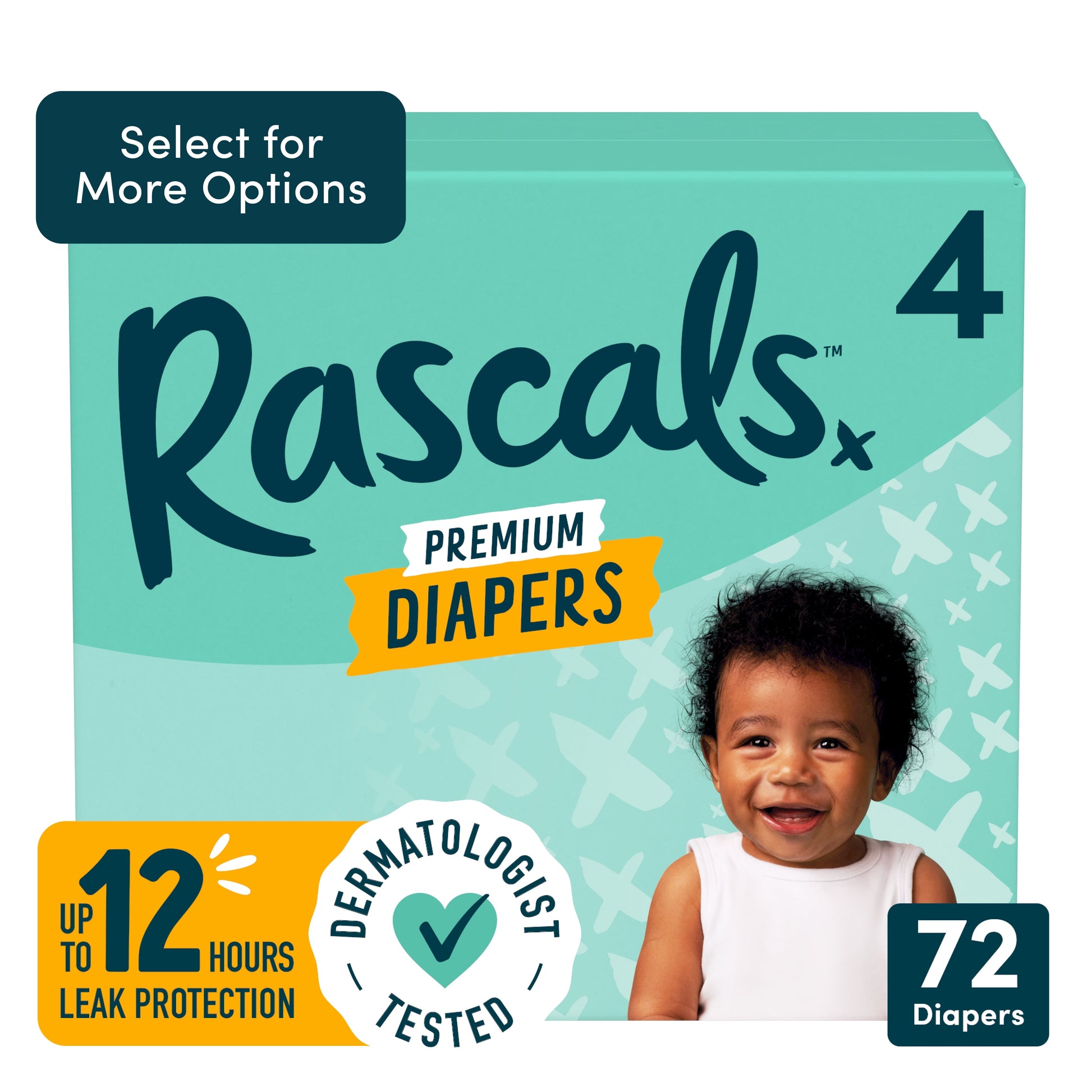 Premium Absorbent Baby Diapers Size 4, 72 Count
