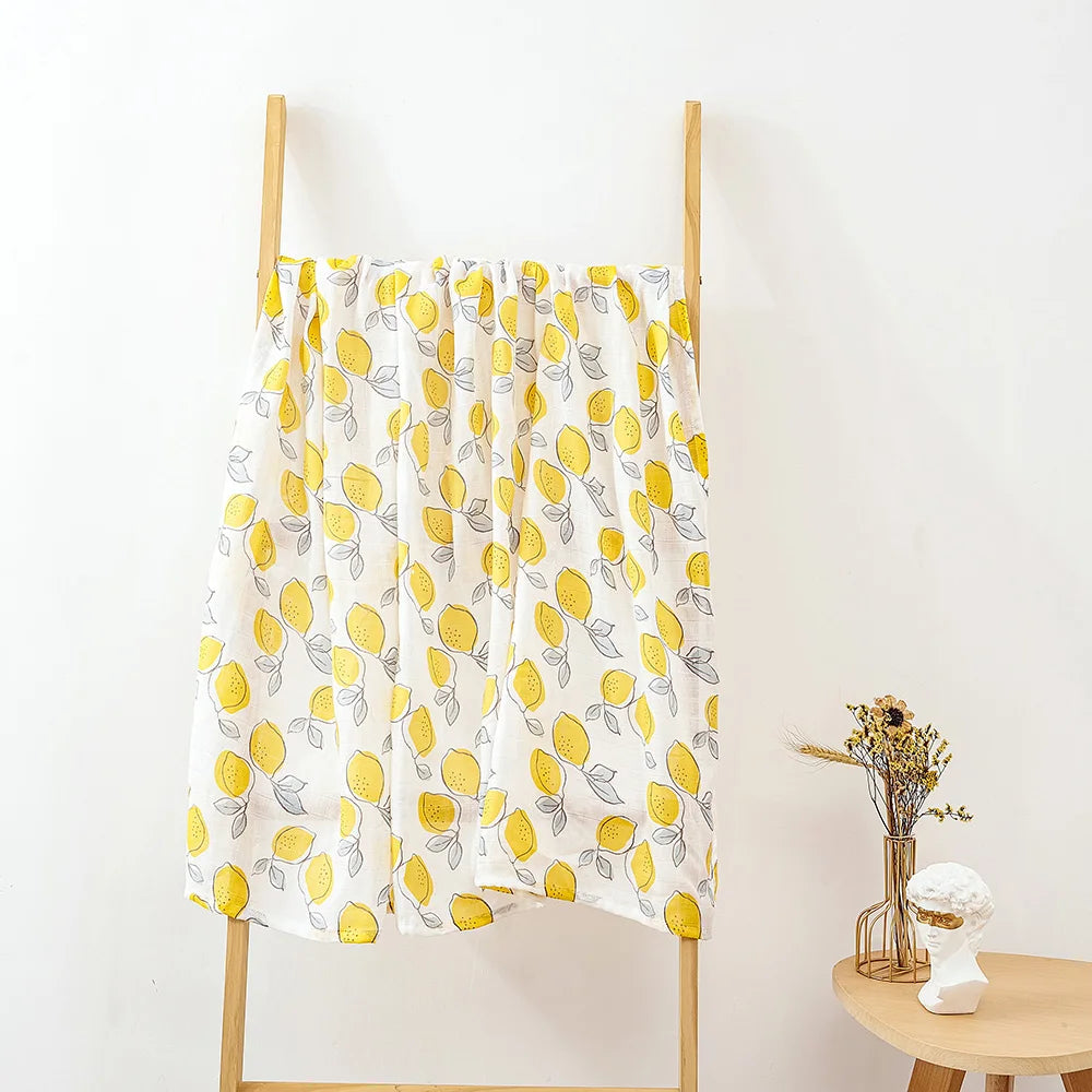 Happy Flute 1Pc 120*110CM Muslin Blanket Newborn Cotton Baby Swaddle Towel Baby Warp Bath Towel Cotton 70%Bamboo+30%Cotton
