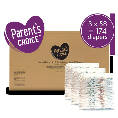Dry & Gentle Diapers Size 6, 174 Count (Select for More Options)