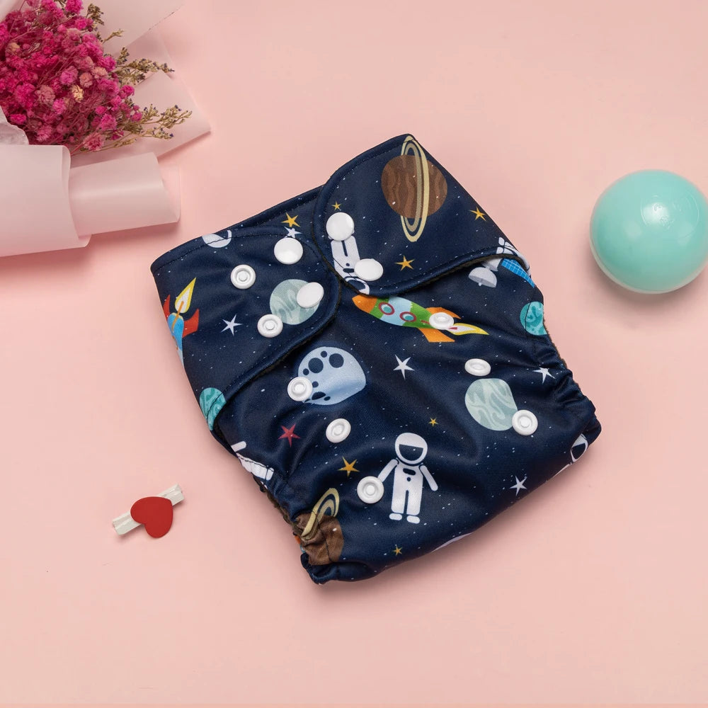 Newborn Diapers Washable Reusable Waterproof Diaper for Newborns 0-3 Months Bamboo Charcoal Double Inner Gusset Baby Item