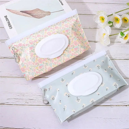 EVA Baby Wet Wipe Pouch Portable Wipes Holder Case Flip Cover Snap-Strap Reusable Refillable Cosmetic Pouch Useful Tissue Box