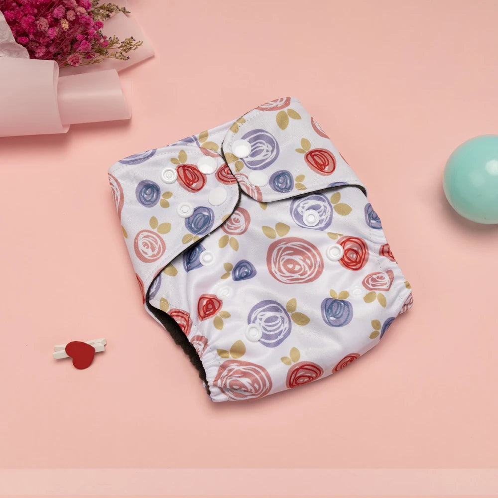 Newborn Diapers Washable Reusable Waterproof Diaper for Newborns 0-3 Months Bamboo Charcoal Double Inner Gusset Baby Item