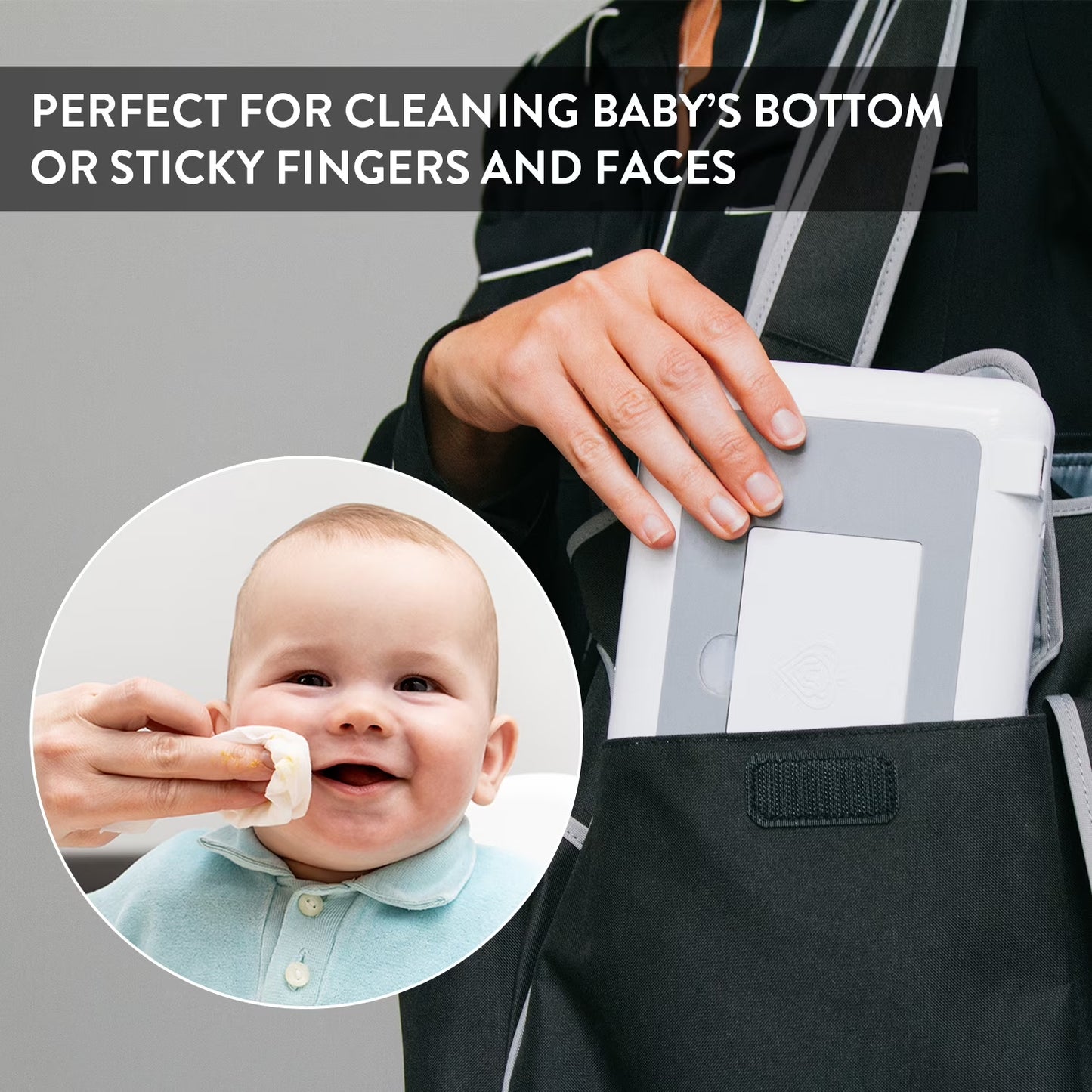 Travel Friendly Portable Baby Compact Wipe Warmer, Gray, with Car Adaptor