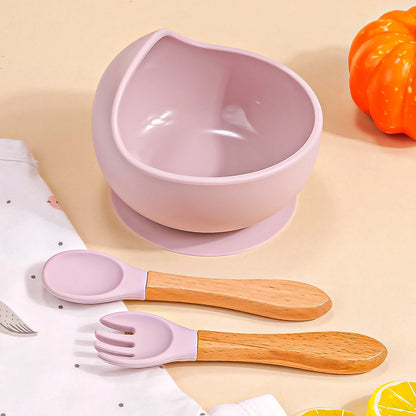 3Pcs/Set Silicone Baby Feeding Bowl Tableware for Kids Waterproof Suction Bowl with Spoon Children Dishes Kitchenware Baby Stuff