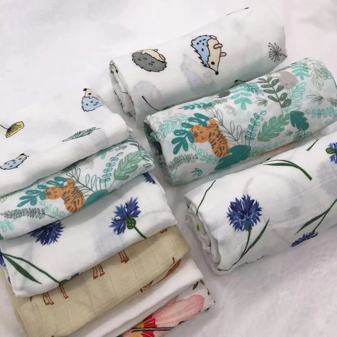 Baby Blankets Newborn Bamboo Cotton Soft Muslin Swaddle Blanket for Newborn Girl and Boy Baby Bath Towel
