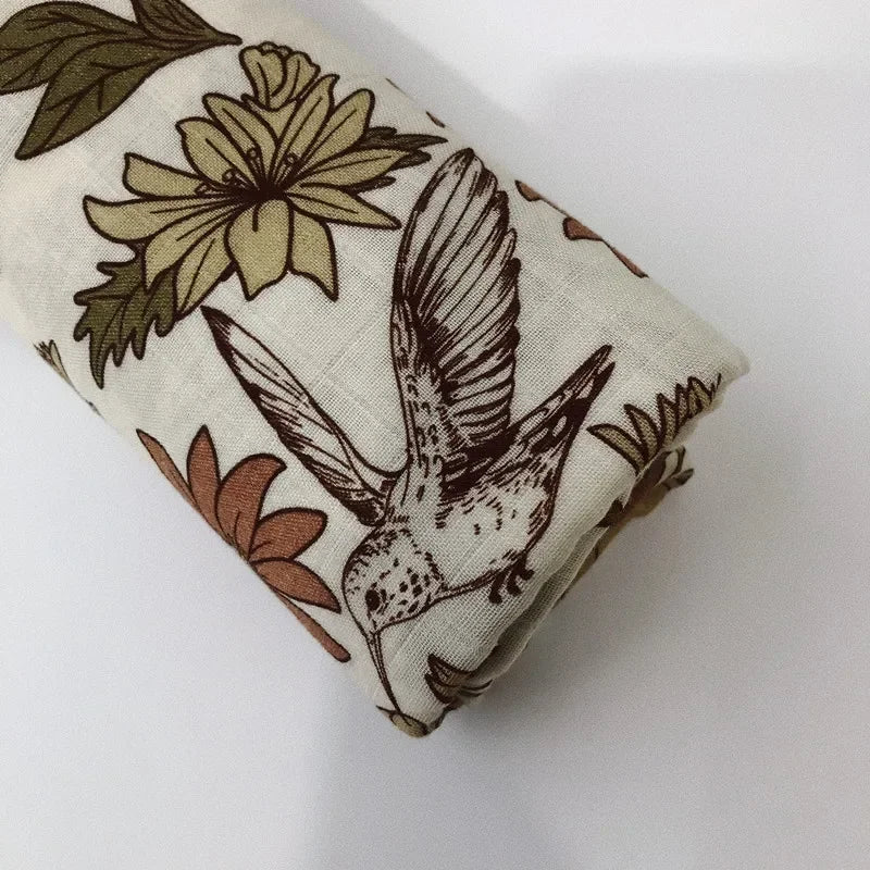 70% Bamboo+30% Cotton Muslin Swaddles Baby Blankets Newborn Bedding Blanket Feeding Cover Flower Baby Blanket Diaper