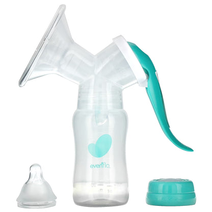 Advanced Manual Breast Pump, Includes Milk Collection Bottle and Flange Kit, Clear