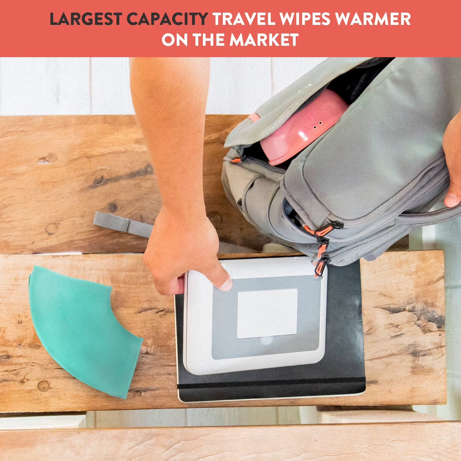 Travel Friendly Portable Baby Compact Wipe Warmer, Gray, with Car Adaptor