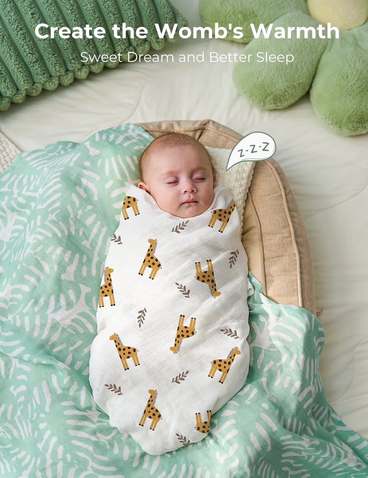 Muslin Swaddle Blankets, 4 Pack, Breathable 2-Layer Gauze Large 47'' X 47'' Baby Swaddling Receiving Blanket Wraps for Newborn Boys Girls, Bravery