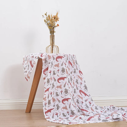 Happy Flute 1Pc 120*110CM Muslin Blanket Newborn Cotton Baby Swaddle Towel Baby Warp Bath Towel Cotton 70%Bamboo+30%Cotton