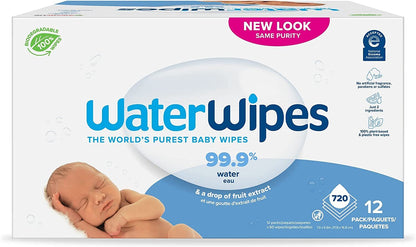 Waterwipes Plastic-Free Original Baby Wipes, 99.9% Water Based Wipes, Unscented