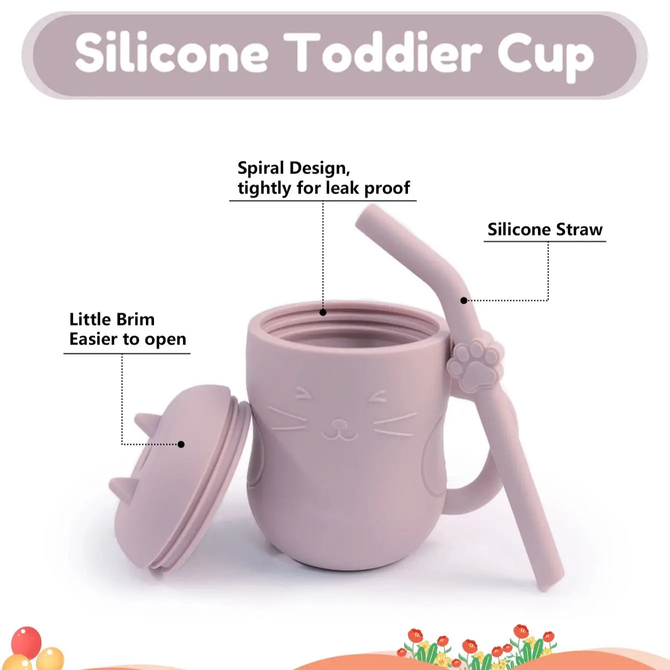 1Pcs Baby Silicone Straw Cup Portable Storage Snack Container Feeding Cup Kids Leakproof Learning Drink Cup