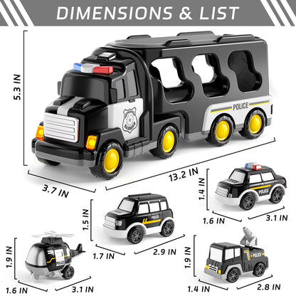 Police Truck Toy Set for Boys Aged 2-6, Ideal Gift for Toddlers and Young Children