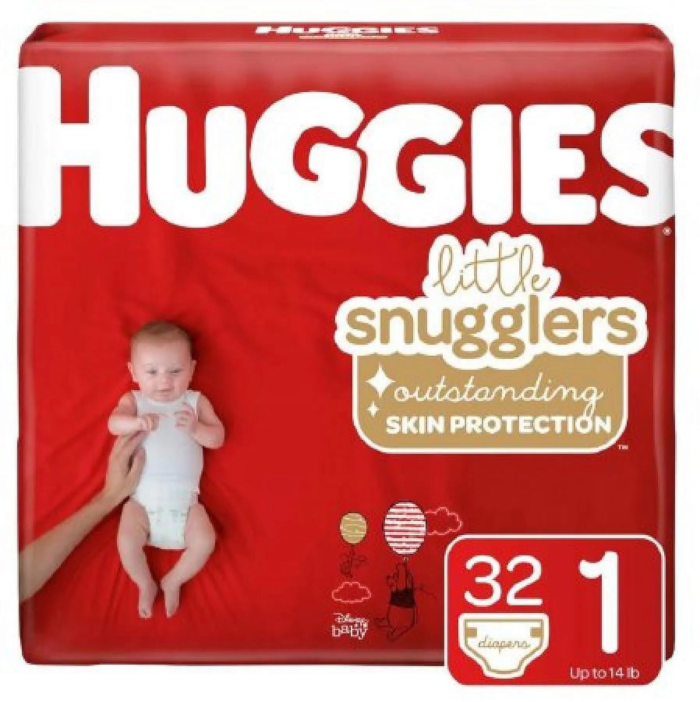 Little Snugglers Diapers, Heavy Absorbency, Size 1 (8 to 14 Pounds), 32 Count