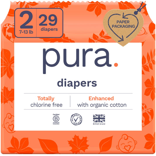Sensitive Soft Sustainable Baby Diapers Size 2, 29 Count (Choose Your Size and Count)