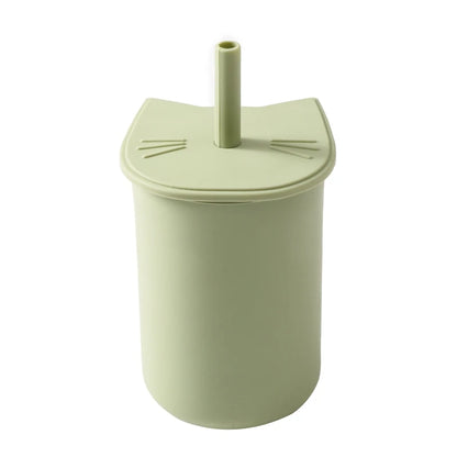 200ML Baby Feeding Drinkware Straw Cup Baby Learning Feeding Bottles Anti-Hot Leakproof Silicone Tableware Toddler Water Bottle