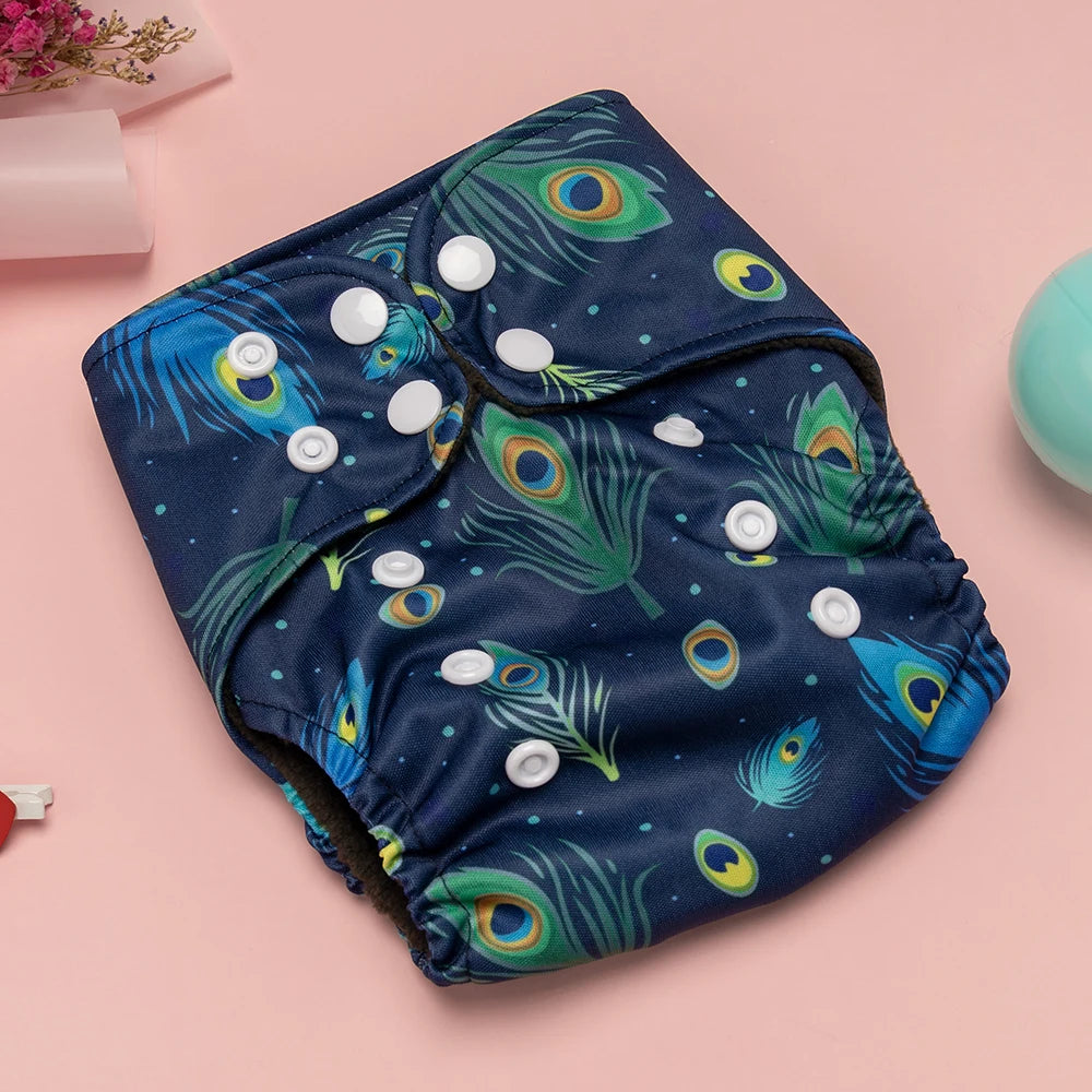 Newborn Diapers Washable Reusable Waterproof Diaper for Newborns 0-3 Months Bamboo Charcoal Double Inner Gusset Baby Item