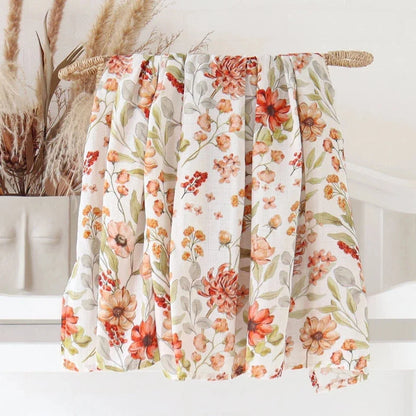 70% Bamboo+30% Cotton Muslin Swaddles Baby Blankets Newborn Bedding Blanket Feeding Cover Flower Baby Blanket Diaper