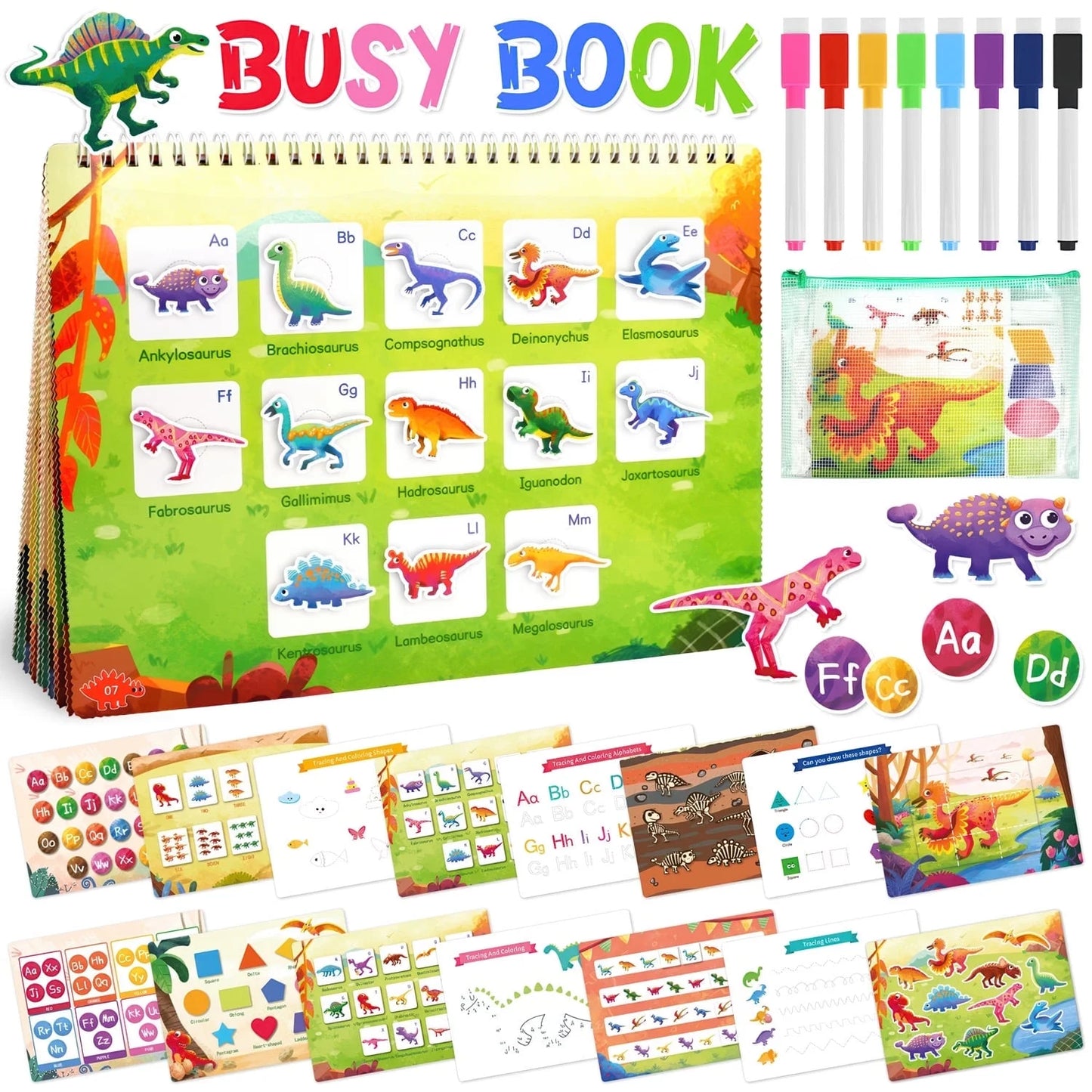 Montessori Educational Activity Book for Toddlers, Engaging Learning Toys for Ages 1-5, Ideal Christmas and Birthday Gifts for Boys and Girls