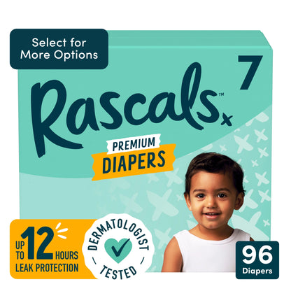 Premium Absorbent Baby Diapers Size 7, 96 Count