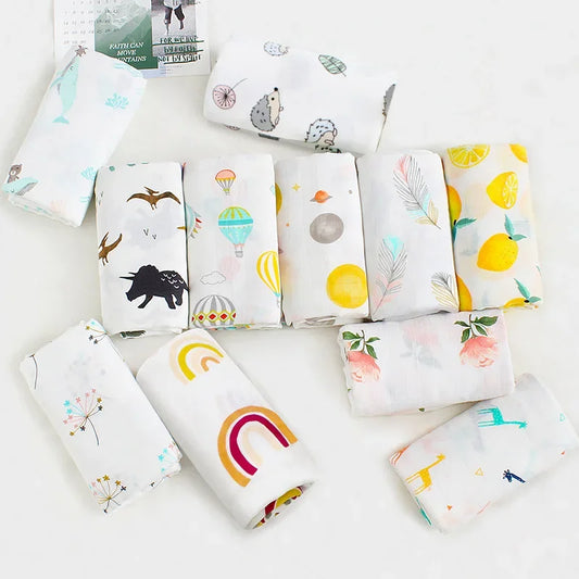 70% Bamboo+30% Cotton Muslin Swaddles Baby Blankets Newborn Bedding Blanket Feeding Cover Flower Baby Blanket Diaper