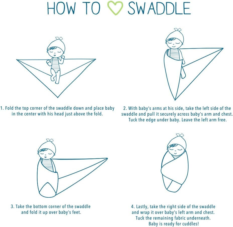 Organic Muslin Baby Boy Girl Unisex Swaddle Blankets 4 Pack Receiving Blankets Solid Teal, Lime, Taupe, Navy