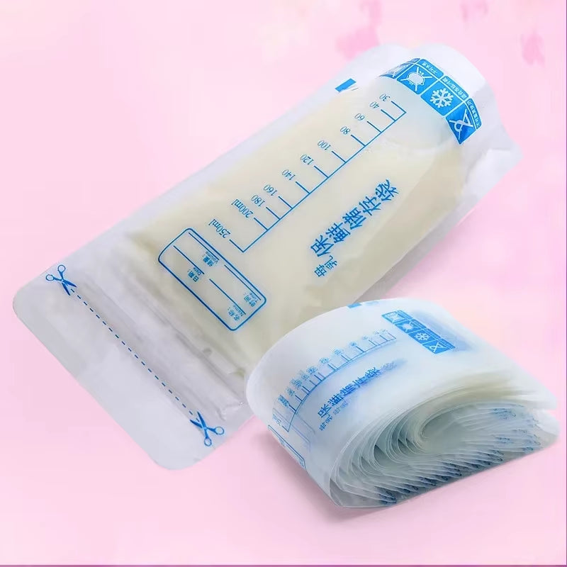 30Pcs 250Ml Milk Freezer Bags Mother Milk Baby Food Storage Breast Milk Storage Bag BPA Free Baby Safe Feeding Bags