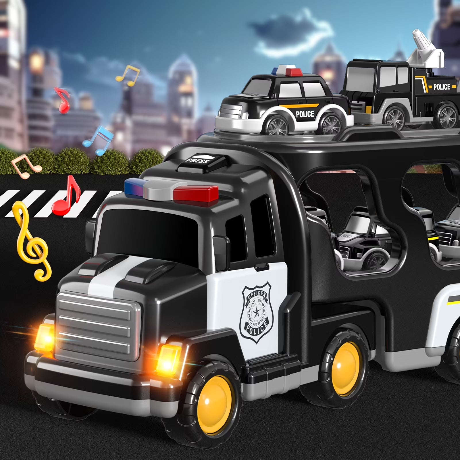 Police Truck Toy Set for Boys Aged 2-6, Ideal Gift for Toddlers and Young Children
