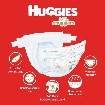 Little Snugglers Diapers, Heavy Absorbency, Size 1 (8 to 14 Pounds), 32 Count
